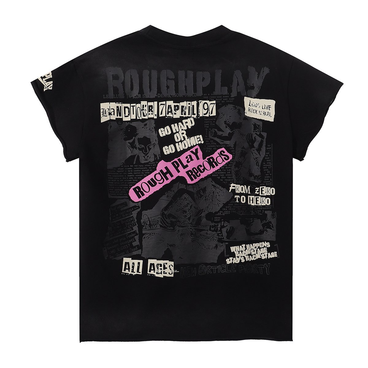 Rough Play World Tour Rhinestone Washed Sleeveless T-Shirt — back