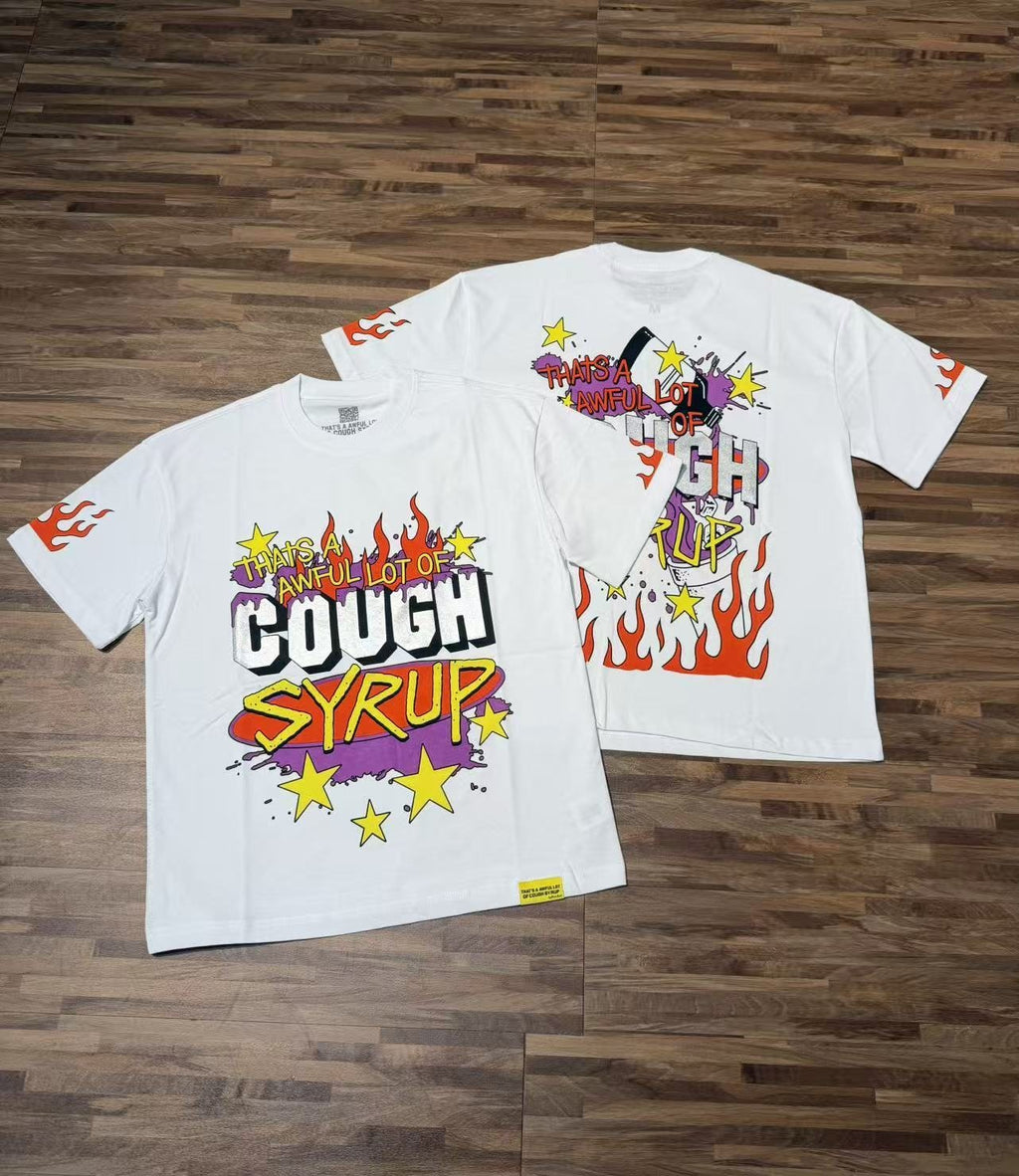 THAT'S A AWFUL LOT OF COUGH SYRUP Flame Graphic Short-Sleeve T-Shirt — context