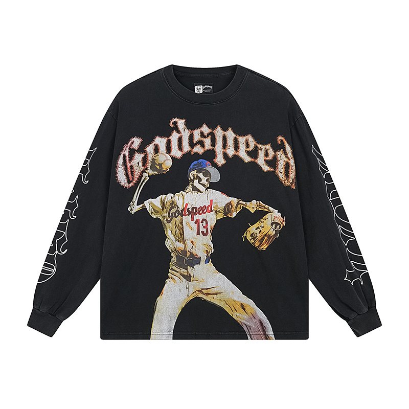 Godspeed Out of Many One Baseball Graphic Long-Sleeve T-Shirt — hero
