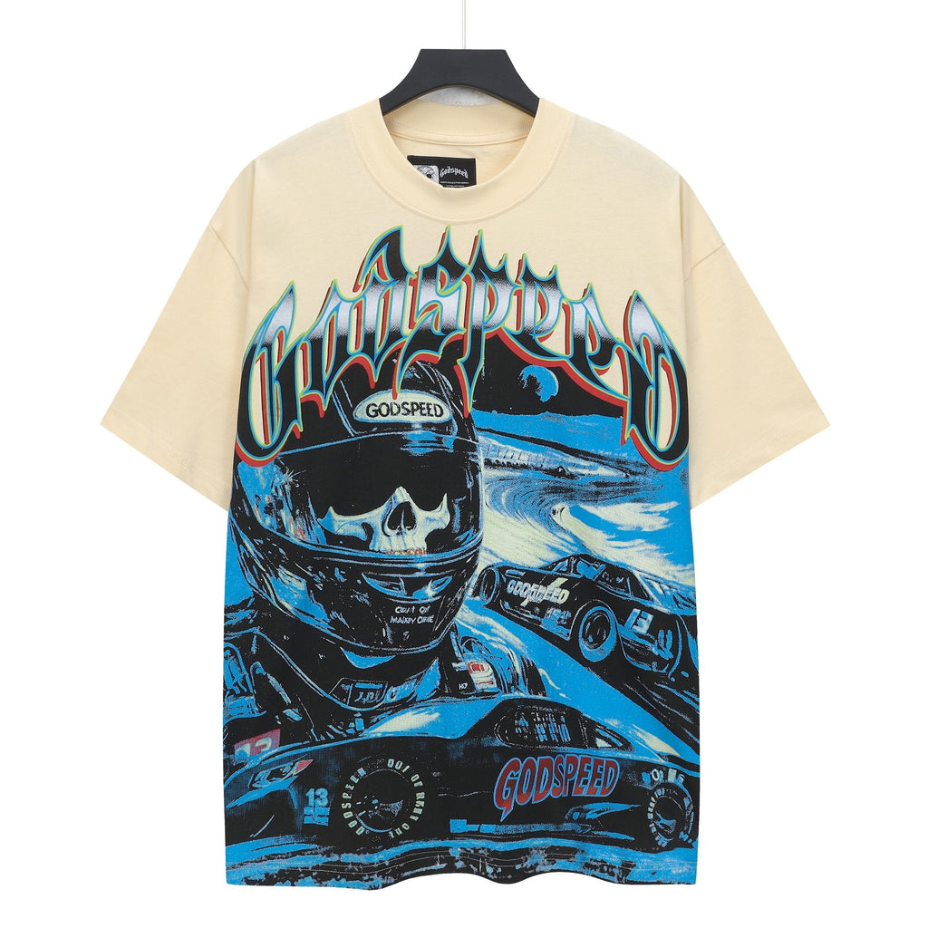 Godspeed Cream Racing Graphic T-Shirt — hero