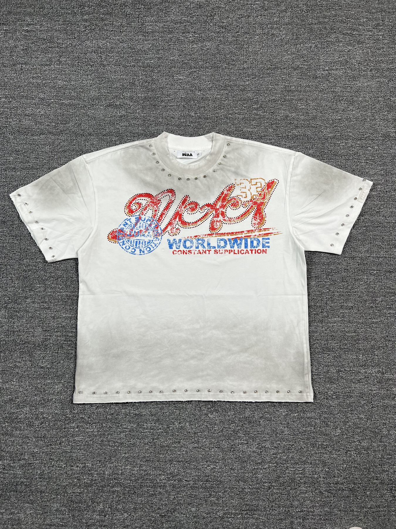 DUAA New Age Studded Graphic T-Shirt — front