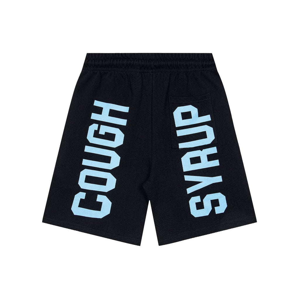 THAT'S A AWFUL LOT OF COUGH SYRUP Black Graphic Shorts — back