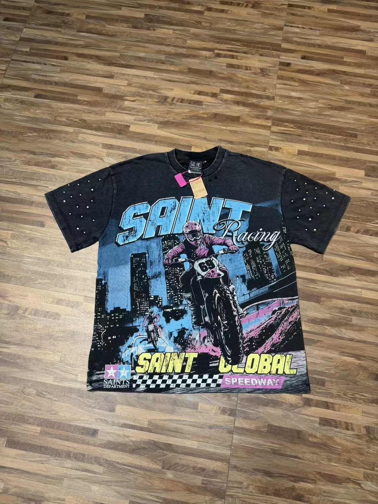 SAINT Racing Motorcycle Graphic T-Shirt — front