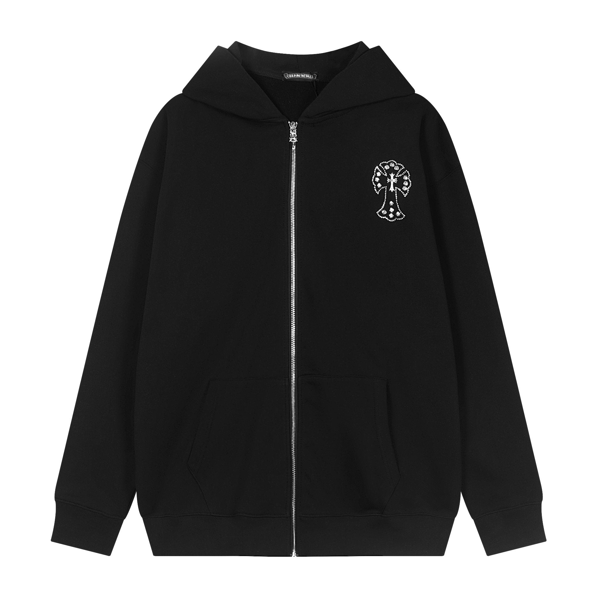 Chrome Hearts Floral Cross Graphic Full-Zip Hoodie — hero
