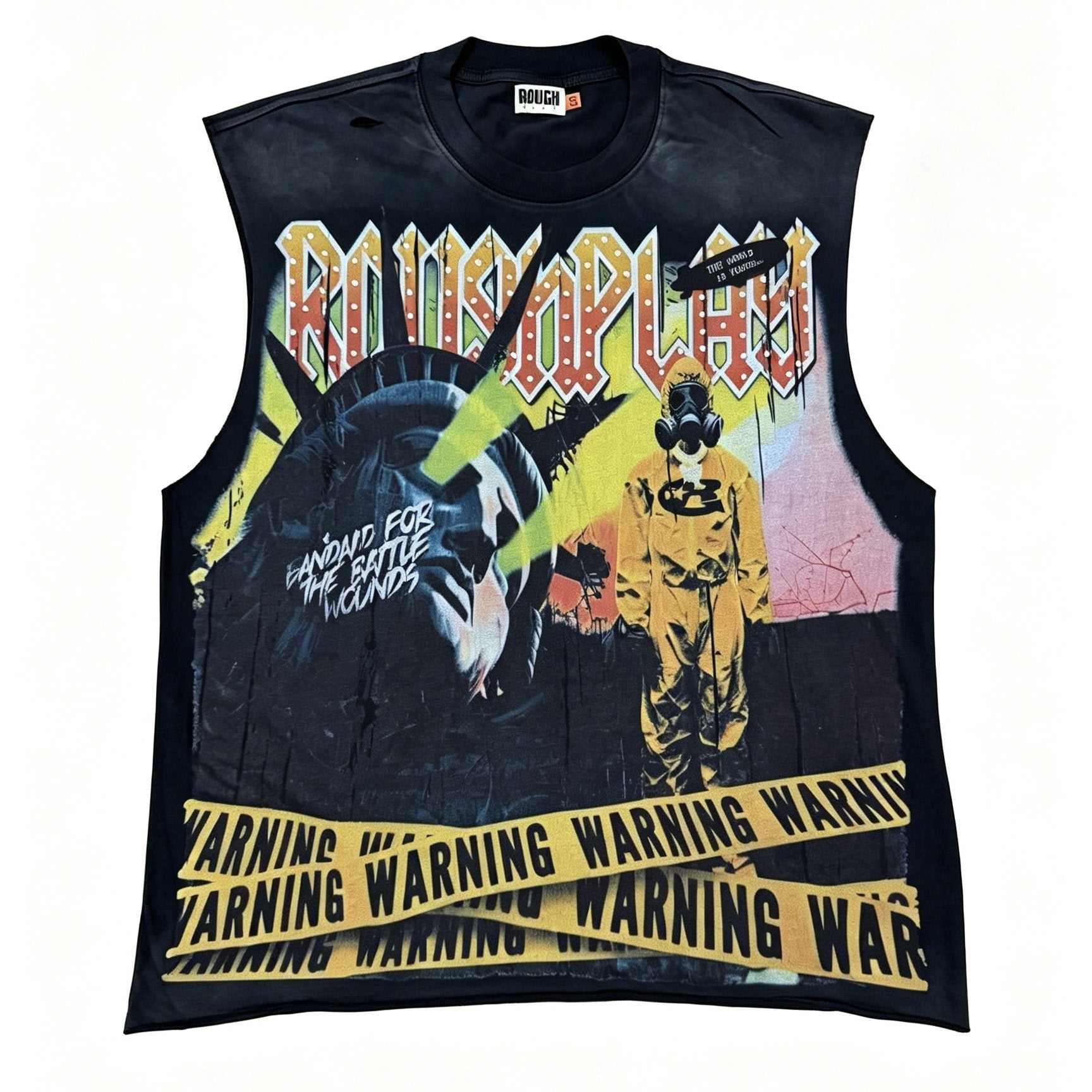 Rough Play Warning Globe Graphic Sleeveless T-Shirt — hero