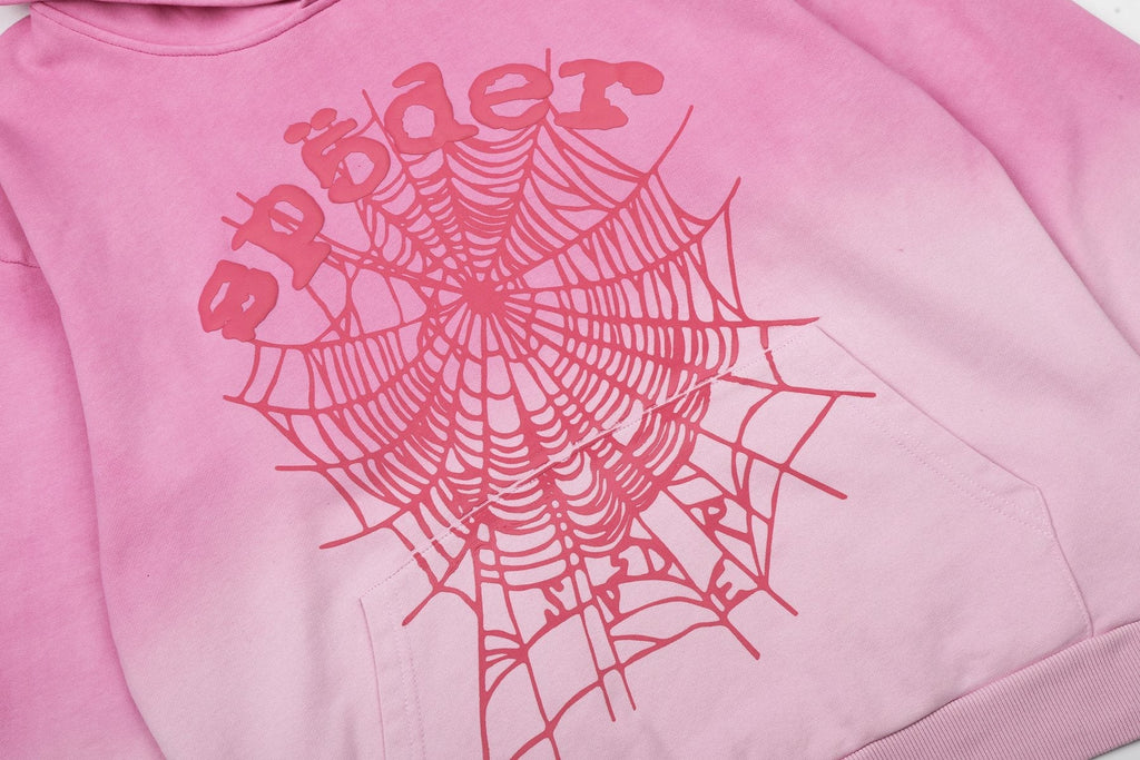 Sp5der Gradient Spider-Web Hoodie & Sweatpants Set — detail