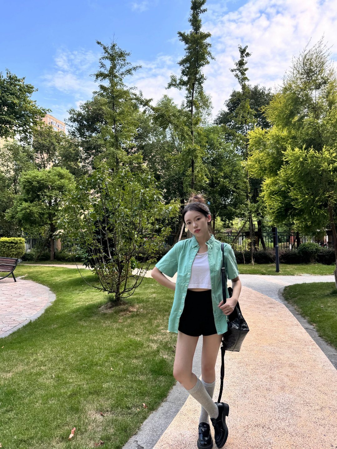 Test2-Ralph Lauren Oxford Short-Sleeve Button-Front Shirt — front